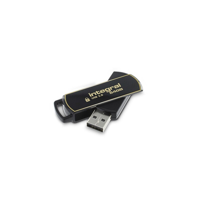 Integral Memory USB 3.0 Flash Drive 64 GB USB 3.0 Software Encrypted Flash Drive