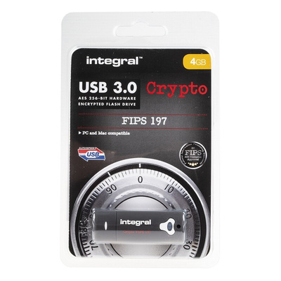 Integral Memory Crypto 4 GB USB 3.0 USB Flash Drive