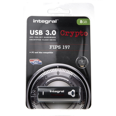 Integral Memory Crypto 8 GB USB 3.0 Hardware Encrypted Flash Drive