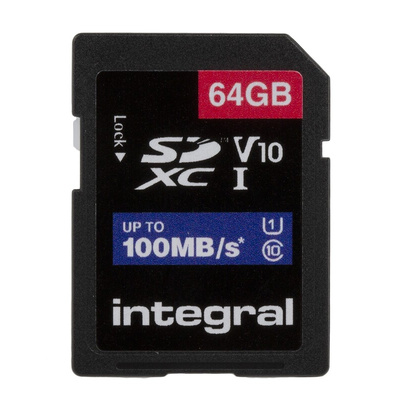 Integral Memory 64 GB SDXC SD Card, Class 10, UHS-1 U1