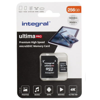 Integral Memory 256 GB MicroSDXC Micro SD Card, Class 10, UHS-1 U3