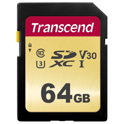 Transcend 64 GB SDHC, SDXC SD Card, Class 10, U3, V0