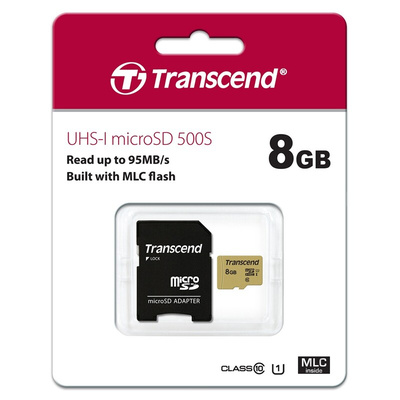 Transcend 8 GB MicroSDHC Micro SD Card, Class 10, UHS-I U1, UHS-I U3, V30