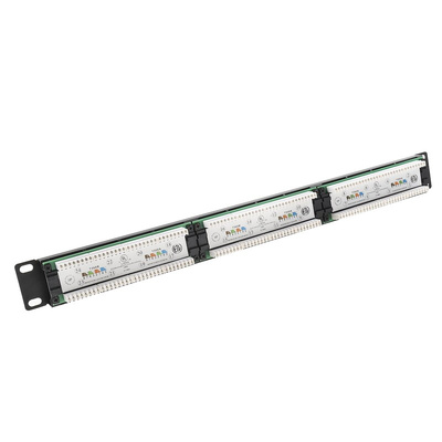 RS PRO Cat5e 24 Port RJ45 RJ Patch Panel UTP 1U Black