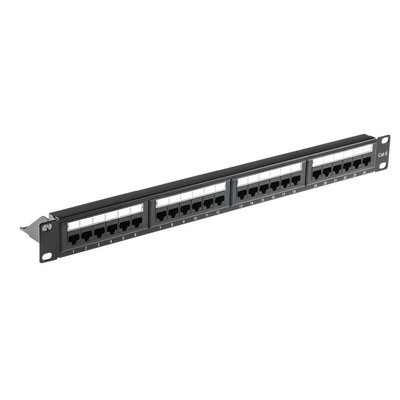 RS PRO Cat6 24 Port RJ45 RJ Patch Panel UTP 1U Black
