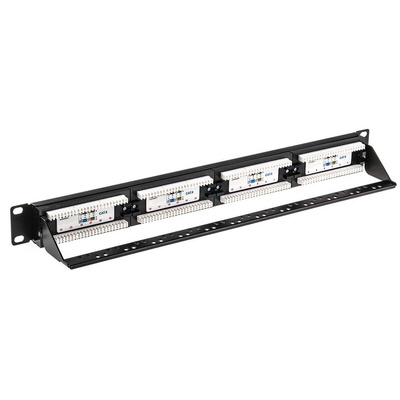 RS PRO Cat6 24 Port RJ45 RJ Patch Panel UTP 1U Black