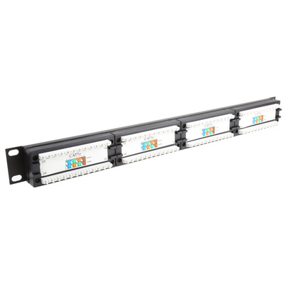RS PRO Cat5e 24 Port RJ45 RJ Patch Panel UTP 1U Black