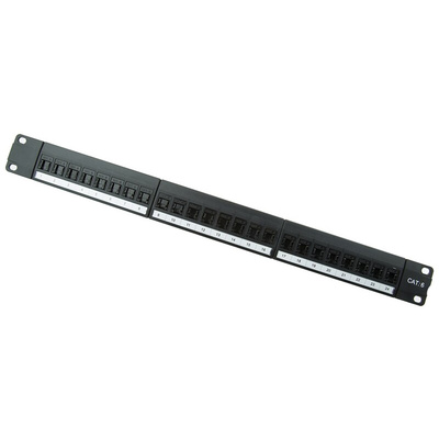 RS PRO Cat6 24 Port RJ45 RJ Patch Panel UTP 1U Black