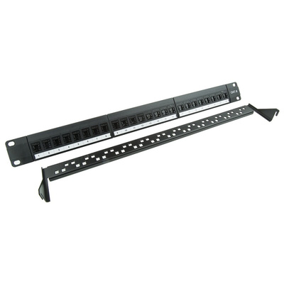 RS PRO Cat6 24 Port RJ45 RJ Patch Panel UTP 1U Black
