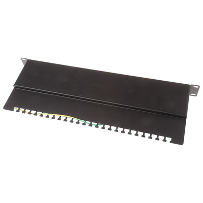 RS PRO Cat3 50 Port RJ45 Voice Patch Panel UTP 1U Black