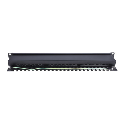 RS PRO Cat5e 24 Port RJ45 RJ Patch Panel STP 1U Black
