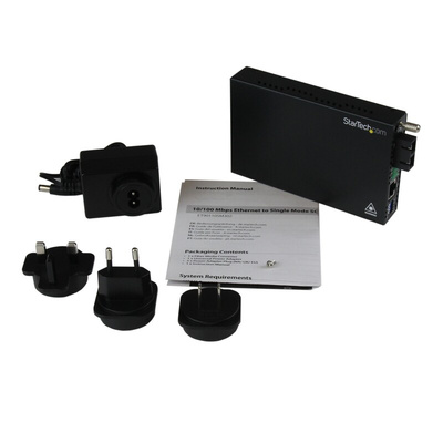 StarTech.com RJ45, SC Media Converter, Single Mode, 10/100Mbit/s, Half/Full Duplex 30km