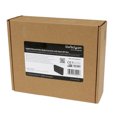 StarTech.com RJ45, SFP Media Converter, Multi Mode, Half/Full Duplex