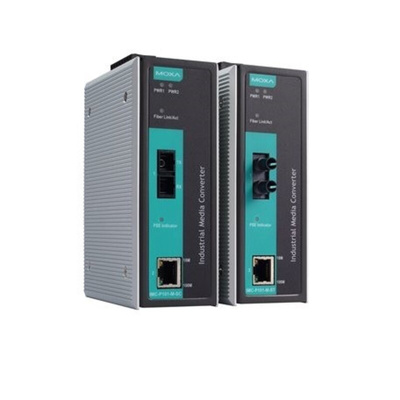 MOXA 10/100T, RJ45 Ethernet Media Converter, Multi Mode, 10/100Mbit/s, Full Duplex 5km