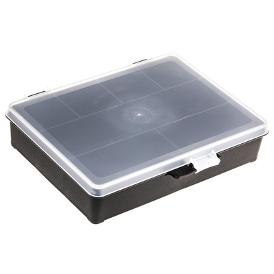 Raaco 7 Cell Black PP Compartment Box, 40mm x 179mm x 151mm