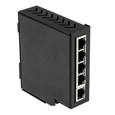RS PRO DIN Rail Mount Ethernet Switch, 5 RJ45 Ports, 10/100Mbit/s Transmission