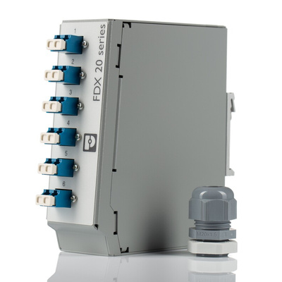 Phoenix Contact 6 Port LC Single Mode Duplex Fibre Optic Patch Panel With 2 Ports Populated