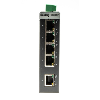 Phoenix Contact FL SWITCH SFNB 5TX Series DIN Rail Mount Unmanaged Ethernet Switch, 5 RJ45 Ports, 100Mbit/s