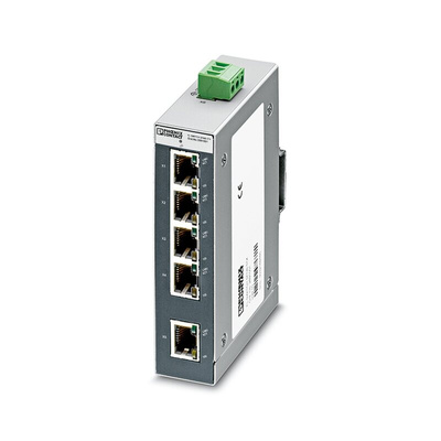 Phoenix Contact FL SWITCH SFNB 5TX Series DIN Rail Mount Unmanaged Ethernet Switch, 5 RJ45 Ports, 100Mbit/s