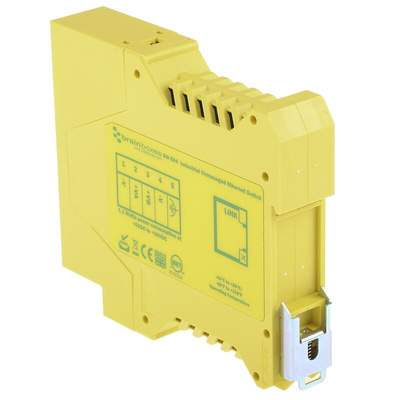 Brainboxes DIN Rail Mount Ethernet Switch, 4 RJ45 Ports