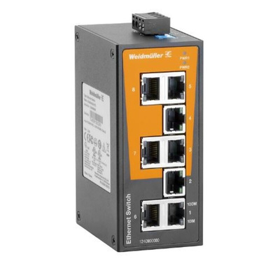 Weidmüller DIN Rail Mount Ethernet Switch, 8 RJ45 Ports