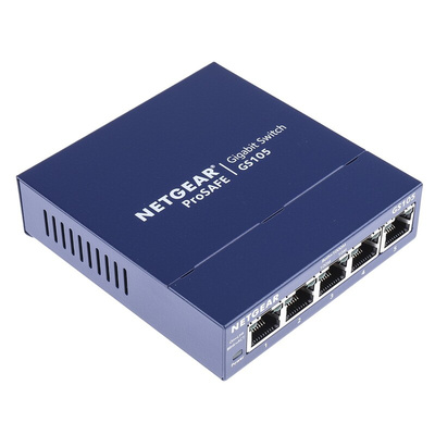 Netgear ProSAFE GS105, Unmanaged 5 Port Ethernet Switch Type G - British 3-Pin