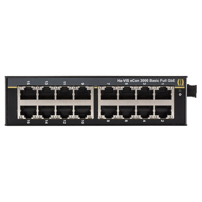 HARTING Ha-VIS Series DIN Rail Mount Ethernet Switch, 16 RJ45 Ports, 10/100/1000Mbit/s Transmission, 24V dc