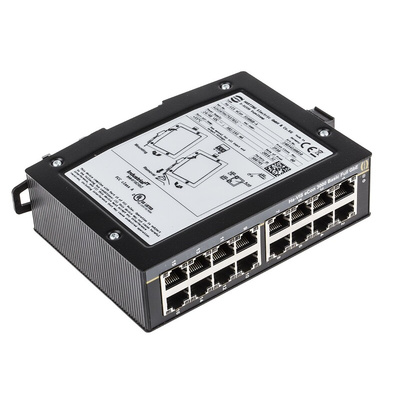 HARTING Ha-VIS Series DIN Rail Mount Ethernet Switch, 16 RJ45 Ports, 10/100/1000Mbit/s Transmission, 24V dc