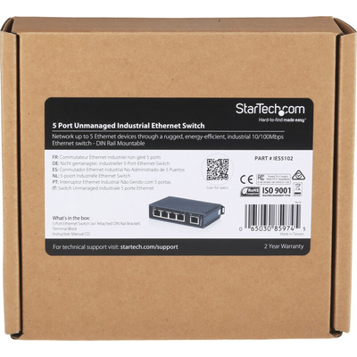 StarTech.com IES5102, Unmanaged 5 Port Ethernet Switch