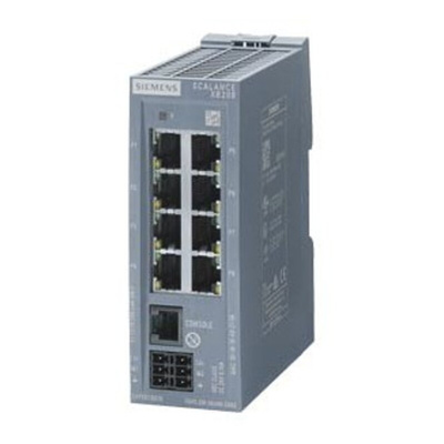 Siemens XB208 Series DIN Rail Mount Ethernet Switch, 8 RJ45 Ports, 10/100Mbit/s Transmission, 24V dc