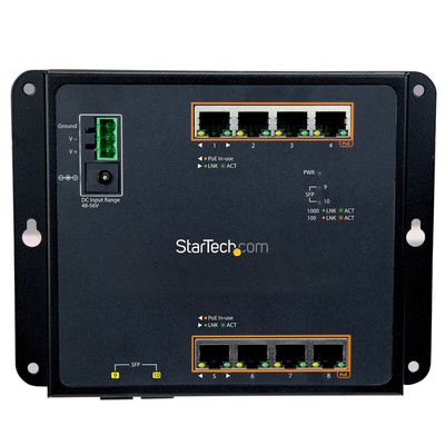 StarTech.com IES101GP2SFW, Managed 8 Port Ethernet Switch With PoE M
