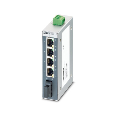 Phoenix Contact FL SWITCH SFNB 4TX/FX SM20 Series DIN Rail Mount Ethernet Switch, 4 RJ45 Ports, 100Mbit/s Transmission,