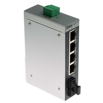 Phoenix Contact FL SWITCH SFNB 4TX/FX SM20 Series DIN Rail Mount Ethernet Switch, 4 RJ45 Ports, 100Mbit/s Transmission,