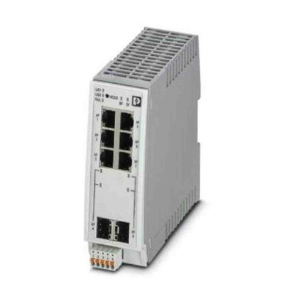 Phoenix Contact FL SWITCH 2306-2SFP PN Series DIN Rail Mount Ethernet Switch, 6 RJ45 Ports, 1000Mbit/s Transmission,