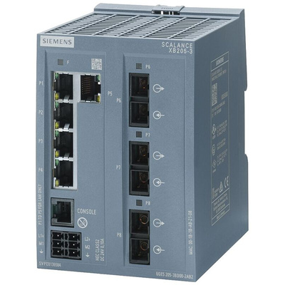 Siemens SCALANCE XB-200 Series DIN Rail Mount Ethernet Switch, 5 RJ45 Ports, 10/100Mbit/s Transmission, 24V dc
