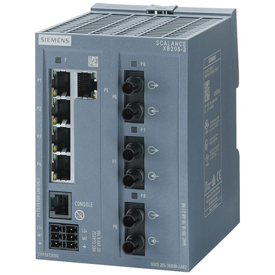 Siemens SCALANCE XB-200 Series DIN Rail Mount Ethernet Switch, 5 RJ45 Ports, 10/100Mbit/s Transmission, 24V dc