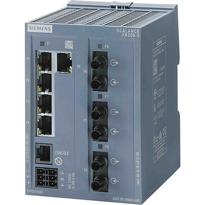 Siemens SCALANCE XB-200 Series DIN Rail Mount Ethernet Switch, 5 RJ45 Ports, 10/100Mbit/s Transmission, 24V dc