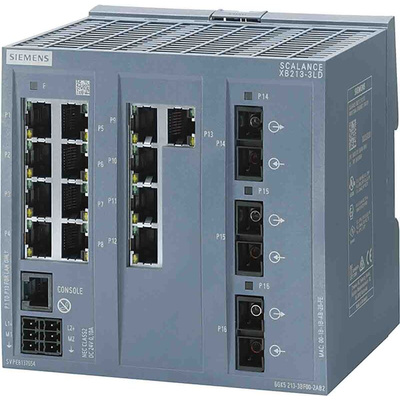 Siemens DIN Rail Mount Ethernet Switch, 13 RJ45 Ports, 10/100Mbit/s Transmission, 24V dc