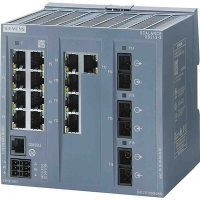 Siemens DIN Rail Mount Ethernet Switch, 13 RJ45 Ports, 10/100Mbit/s Transmission, 24V dc