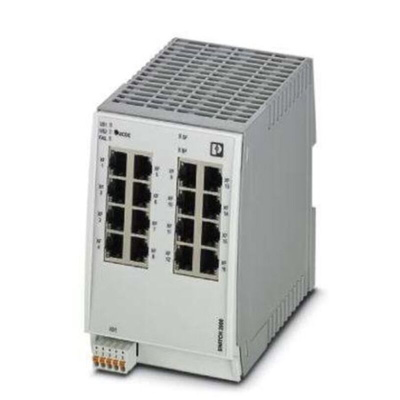 Phoenix Contact DIN Rail Mount Ethernet Switch, 16 RJ45 Ports, 10/100/1000Mbit/s Transmission, 24V dc