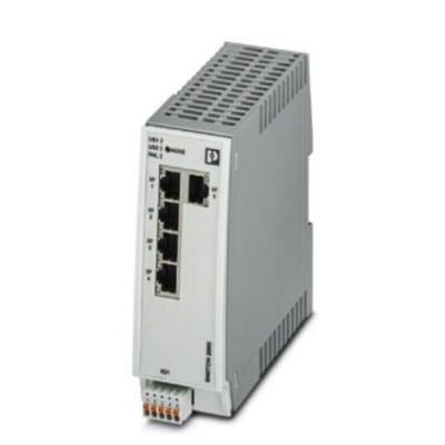 Phoenix Contact DIN Rail Mount Ethernet Switch, 5 RJ45 Ports, 10/100Mbit/s Transmission, 24V dc