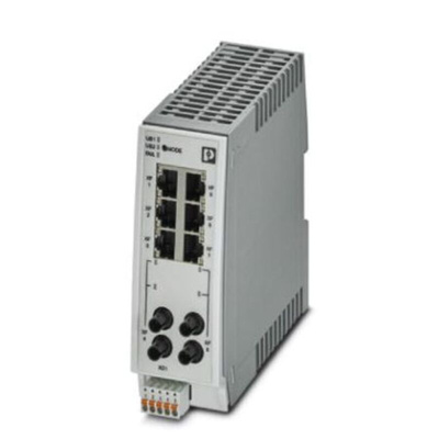 Phoenix Contact DIN Rail Mount Ethernet Switch, 6 RJ45 Ports, 10/100Mbit/s Transmission, 24V dc
