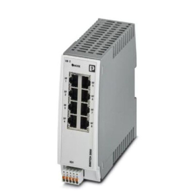 Phoenix Contact DIN Rail Mount Ethernet Switch, 8 RJ45 Ports, 10/100/1000Mbit/s Transmission, 24V dc