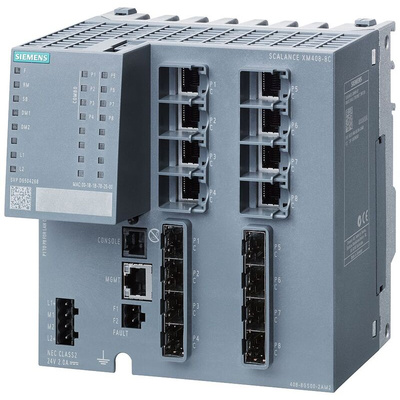 Siemens DIN Rail Mount Ethernet Switch, 24 RJ45 Ports, 10/100/1000Mbit/s Transmission, 24V dc