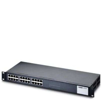 Phoenix Contact Rack Mount Ethernet Switch, 24 RJ45 Ports, 10/100Mbit/s Transmission, 120V ac