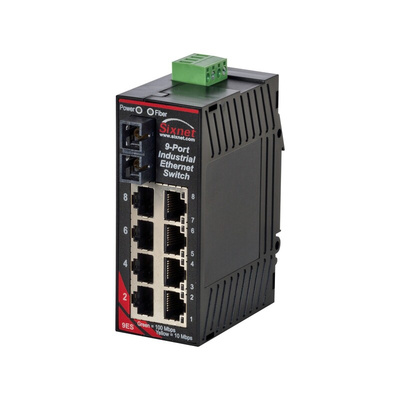 Red Lion SL-9ES Series DIN Rail Mount Ethernet Switch, 8 RJ45 Ports, 10 → 30V dc