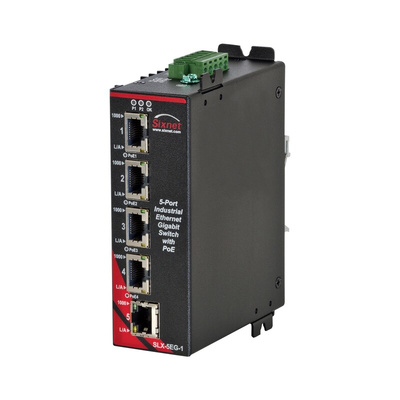 Red Lion DIN Rail Mount Ethernet Switch, 5 RJ45 Ports, 10 → 44V dc