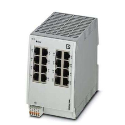 Phoenix Contact DIN Rail Mount Ethernet Switch, 16 RJ45 Ports, 10/100Mbit/s Transmission, 24V dc