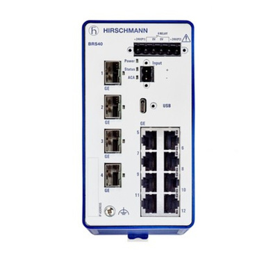 Hirschmann BOBCAT Series DIN Rail Mount Ethernet Switch, 12 RJ45 Ports, 1000 → 2500Mbit/s Transmission, 12 → 24V dc