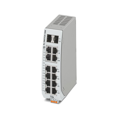 Phoenix Contact FL SWITCH 1000 Series Ethernet Switch, 12 RJ45 Ports, 10/100Mbit/s Transmission, 24V dc